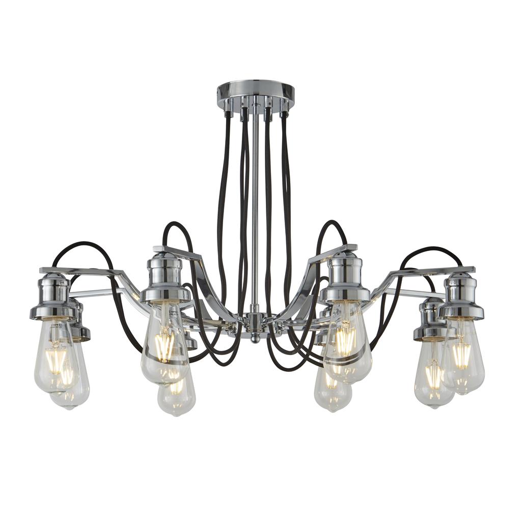 Searchlight Olivia 8 Light Ceiling Black Cable Chrome - Comet Lighting