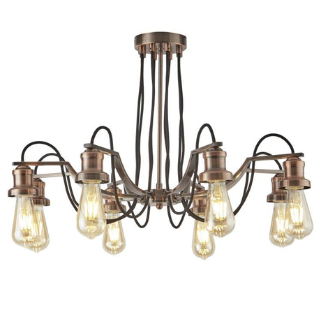 Searchlight Olivia 8 Light Ceiling Black Cable Antique Copper