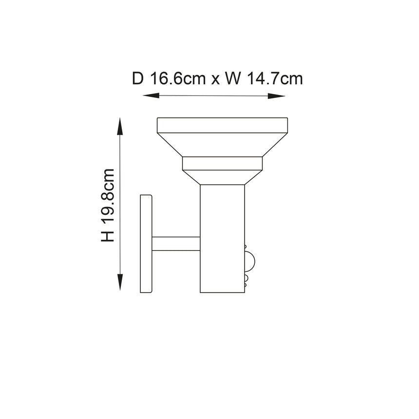 Halton Solar Wall Light Matt Black w/ Sensor