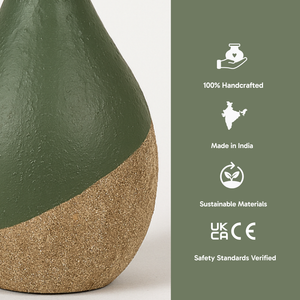 AARTIN IRIS TABLE LAMP IN GREEN & BEIGE TEXTURED CERAMIC (BASE ONLY)