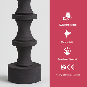 AARTIN NOVA TABLE LAMP IN WOOD WITH MATTE BLACK FINISH (BASE ONLY)