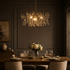 Spey 4Lt Pendant Ceiling Light Aged Gold Paint & Champagne Lustre Glass