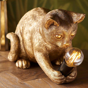 Kitten Table Vintage gold paint & matt black