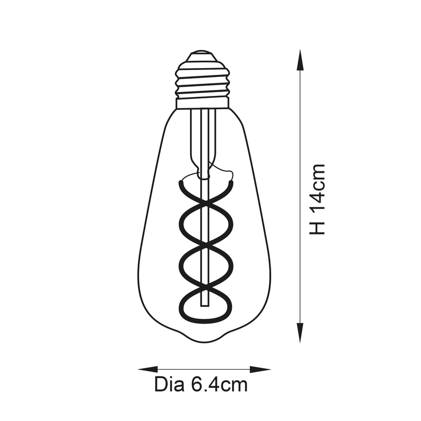 Endon E27 LED Twist Filament 4w 2200k 265lm Dimmable