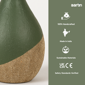 AARTIN IRIS TABLE LAMP IN GREEN & BEIGE TEXTURED CERAMIC (BASE ONLY)