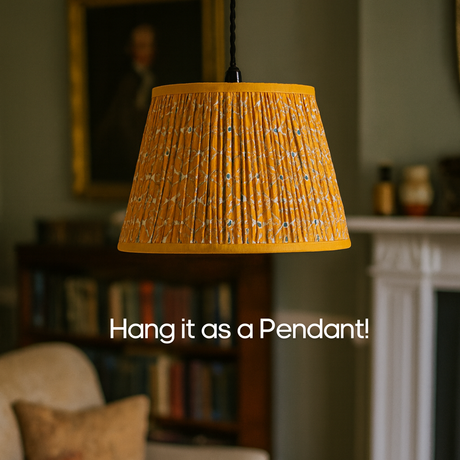 AARTIN 35 CM GOLDEN CIRCUIT STRAIGHT EMPIRE GATHERED LAMPSHADE IN COTTON