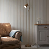 Classic Flexi Reader Floor Light - Brushed aged brass