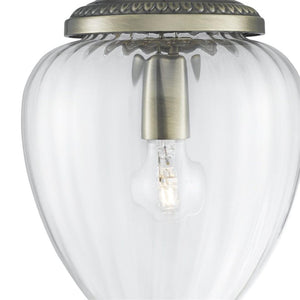 Moscow Pendant  - Antique Brass Metal & Ribbed Glass