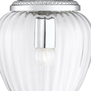 Moscow Pendant  - Chrome Metal & Ribbed Glass - Comet Lighting
