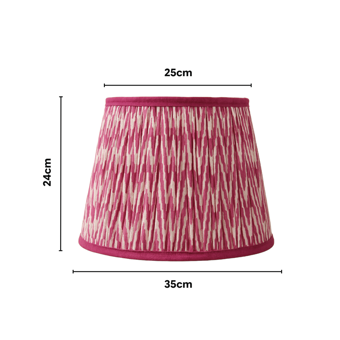 AARTIN 35 CM Pink Chevrons Cotton Lampshade - Straight Empire ( Shade Only )