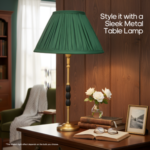 AARTIN EMPIRE GATHERED LAMPSHADE IN GREEN SILK