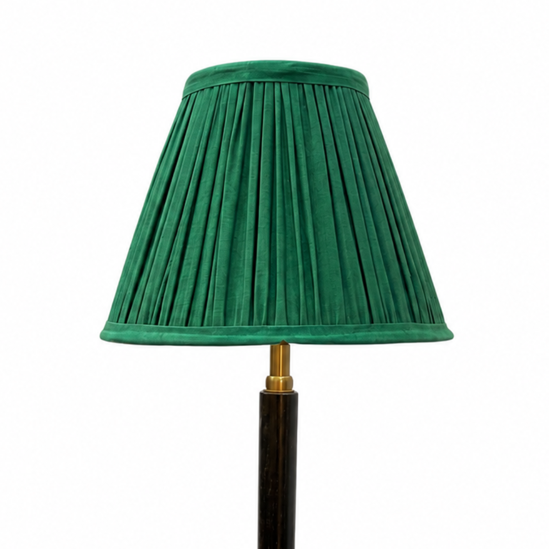 AARTIN  Green Silk Gathered Lampshade - Empire ( Shade Only )
