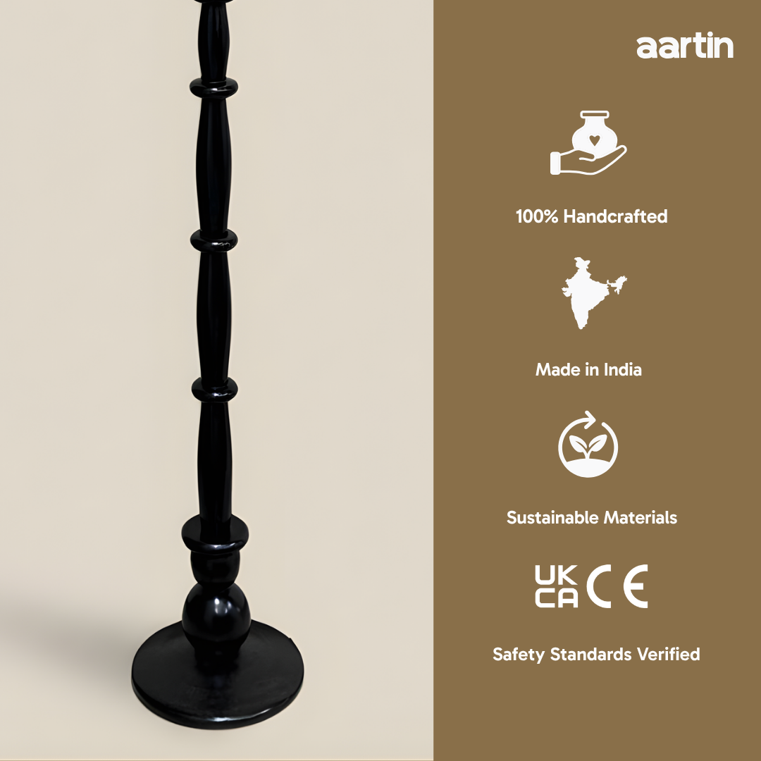AARTIN HAZEL FLOOR LAMP IN WOOD WITH EBONY FINISH (BASE ONLY)
