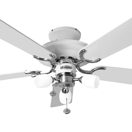 Mayfair Combi 42inch Ceiling Fan with Light White & Stainless Steel