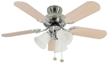 Capri Combi 36inch Ceiling Fan with Light Stainless Steel