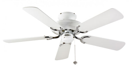 Mayfair 42inch Ceiling Fan without Light White & Stainless Steel