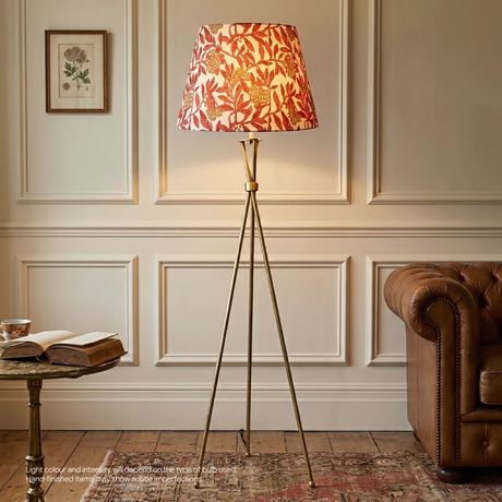 AARTIN Tripod Metal Floor Lamp with Maple Blossom Lampshade
