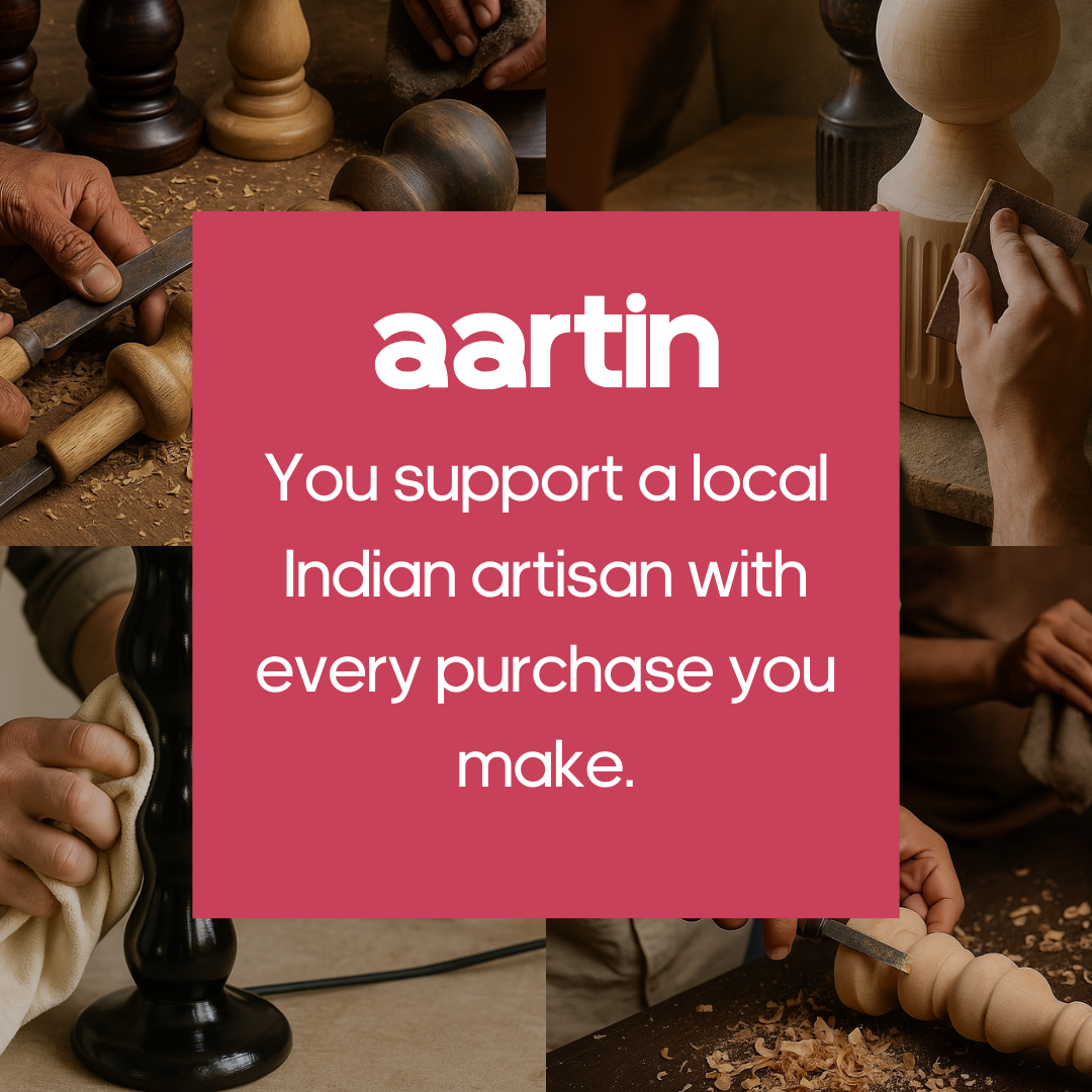 AARTIN NOVA TABLE LAMP IN WOOD WITH MATTE BLACK FINISH (BASE ONLY)