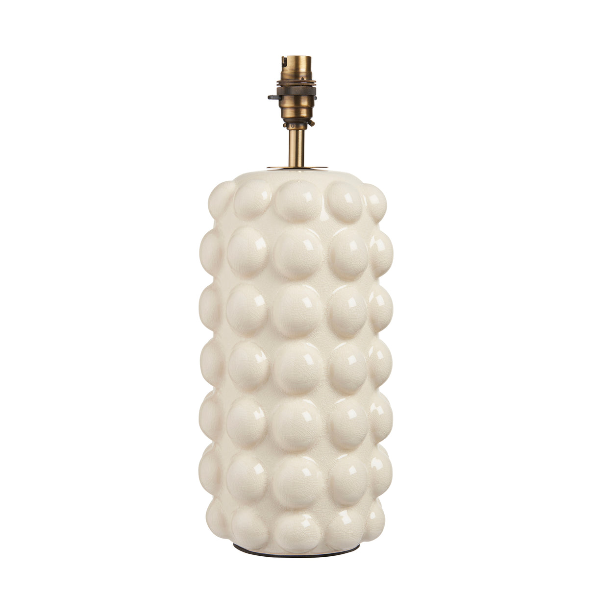 Bobble Table Base Lamp - Gloss vintage white crackle glaze