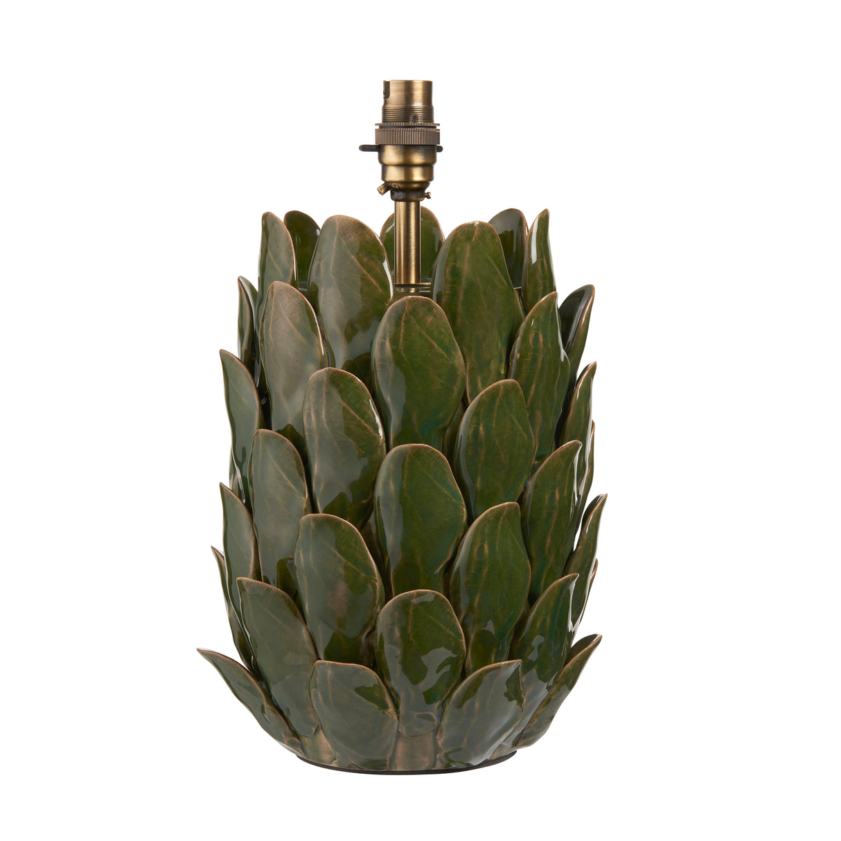 Layered Leaf Table Base Lamp - Dark olive