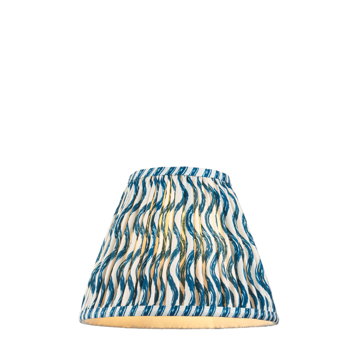 Ripple 25cm Tapered Lampshade - Marlin Blue Ripple Patterned Linen ...