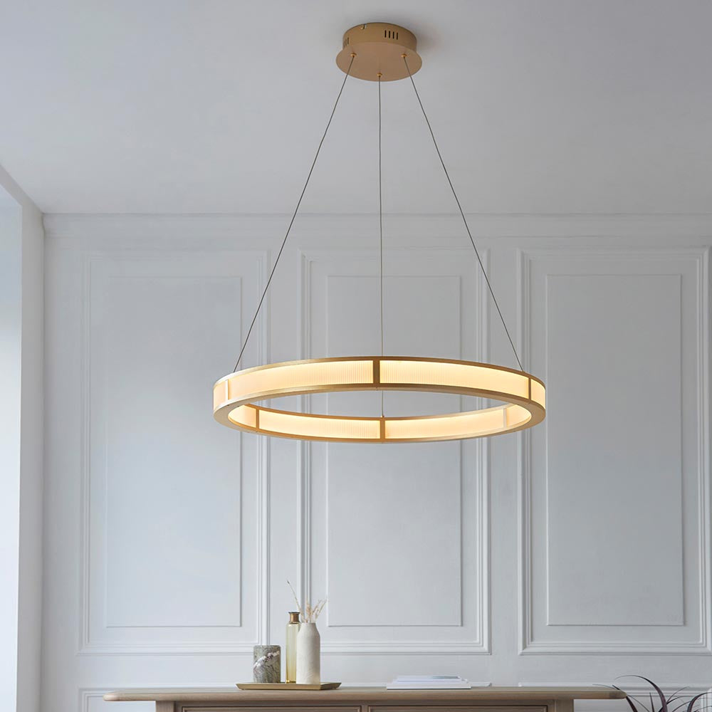 Classic Ribbed Hoop Pendant