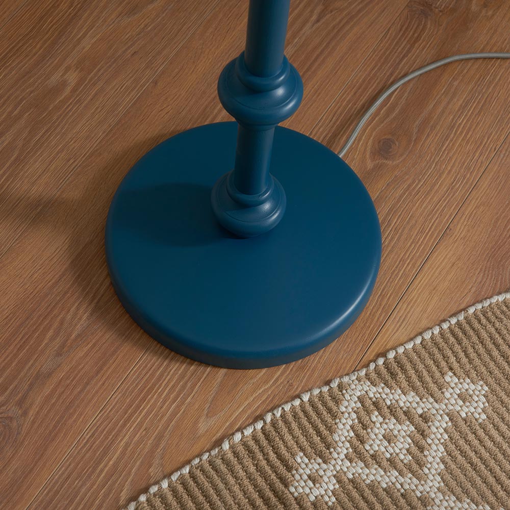 Carnaby Floor Lamp Base - Satin Marlin Blue - Comet Lighting