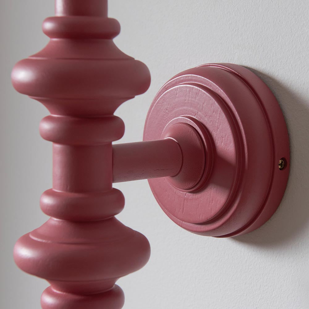 Carnaby Wall Light Fitting - Satin Pink - Comet Lighting