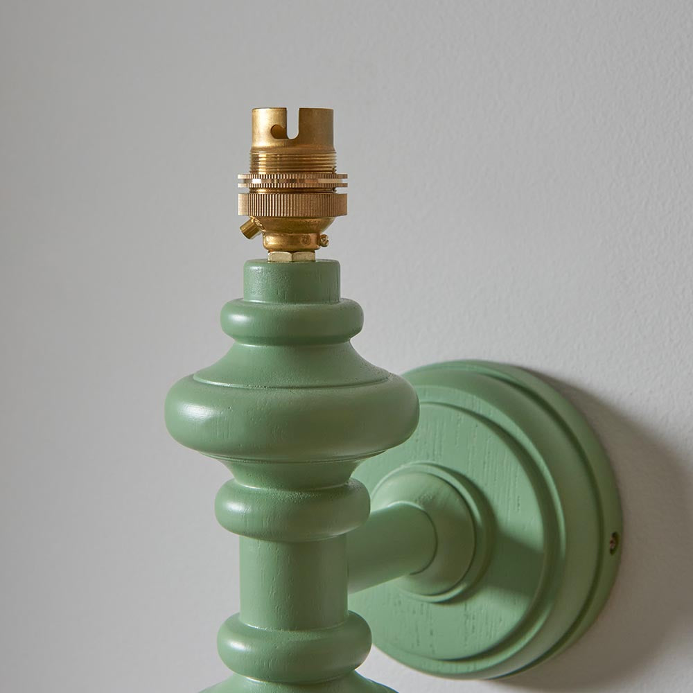 Carnaby Wall Light Fitting - Satin Cotswold green - Comet Lighting