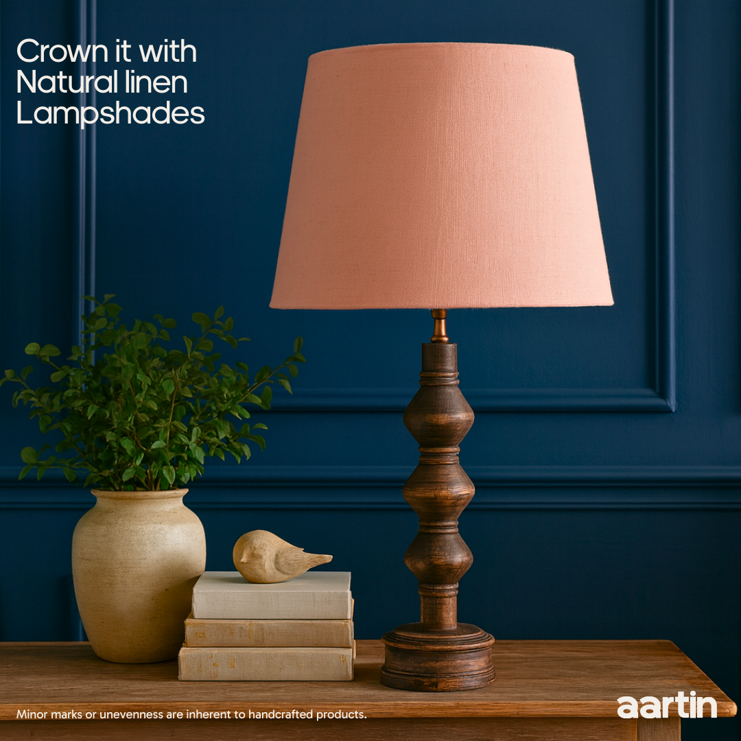 AARTIN JUNO TABLE LAMP IN WOOD WITH DARK NATURAL WOOD FINISH (BASE ONLY)