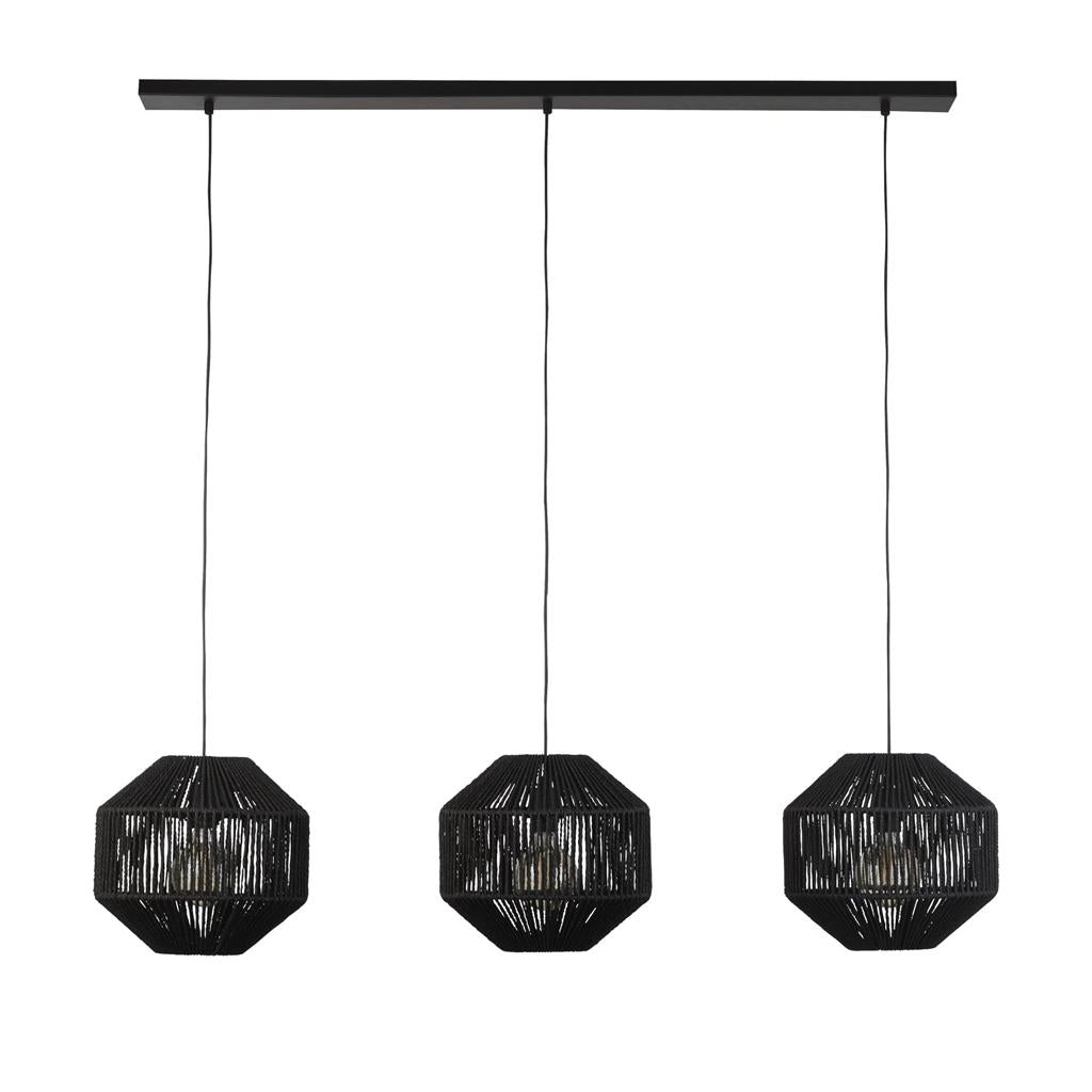 Exbridge 3Lt Light Bar Pendant Black - Comet Lighting