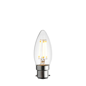 B22 LED filament candle Dimmable - Comet Lighting