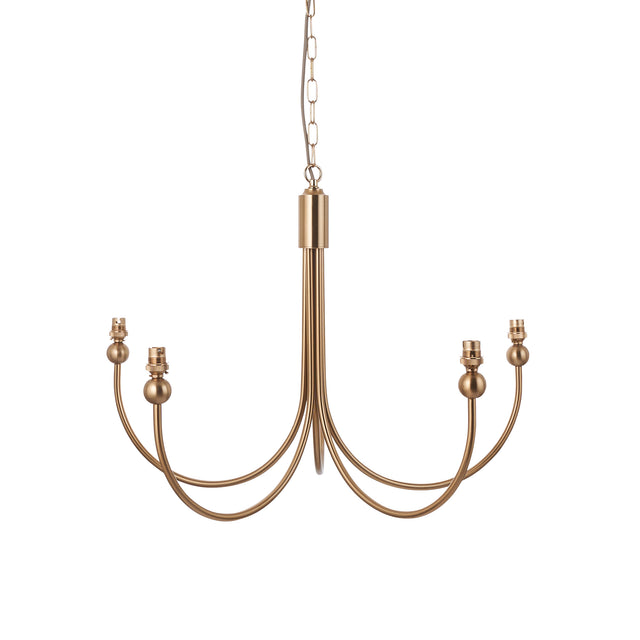 Santiago 5lt Pendant Fitting - Brushed aged brass - Comet Lighting