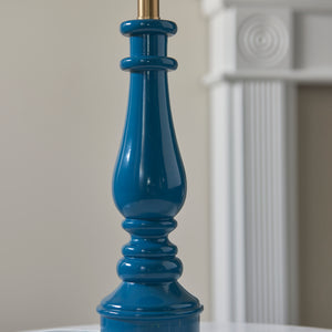 Myrtle Table Lamp Base - High gloss Marlin blue - Comet Lighting