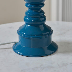 Myrtle Table Lamp Base - High gloss Marlin blue - Comet Lighting