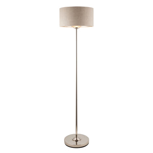Highclere Single Floor Lamp - Brushed chrome - Comet Lighting