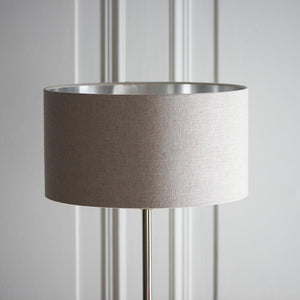 Highclere Single Floor Lamp - Brushed chrome - Comet Lighting