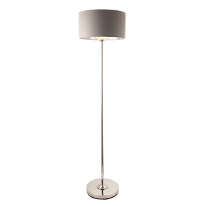 Highclere Single Floor Lamp - Bright Nickel - Comet Lighting