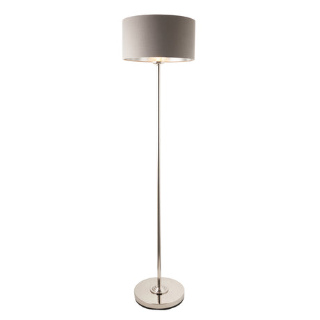 Highclere Single Floor Lamp - Bright Nickel