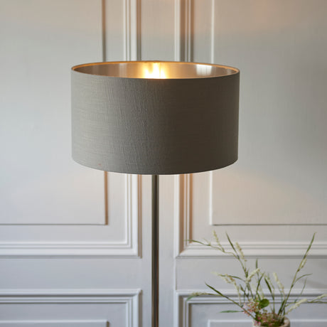 Highclere Single Floor Lamp - Bright Nickel