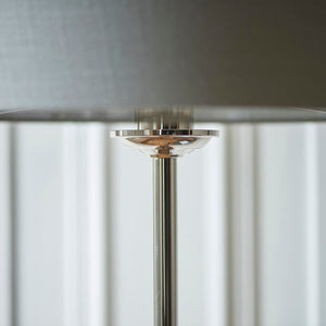 Highclere Single Floor Lamp - Bright Nickel - Comet Lighting