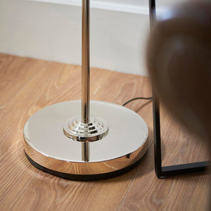 Highclere Single Floor Lamp - Bright Nickel - Comet Lighting