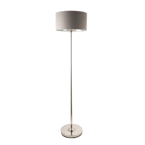 Highclere Single Floor Lamp - Bright Nickel - Comet Lighting
