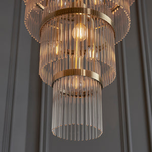 Marietta Grand 21lt Tiered Pendant - Comet Lighting
