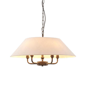 Lille 5lt Pendant Matt black & natural faux linen