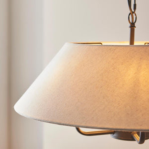 Lille 5lt Pendant Matt black & natural faux linen