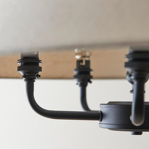 Lille 5lt Pendant Matt black & natural faux linen