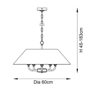 Lille 5lt Pendant Matt black & natural faux linen