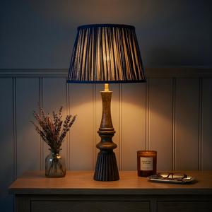 AARTIN 35 CM Blue & White Stripes Cotton Lampshade - Straight Empire ( Shade Only )