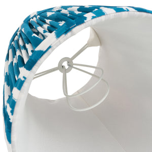 Ikat 16cm Tapered Shade - Marlin Blue Ikat - Comet Lighting